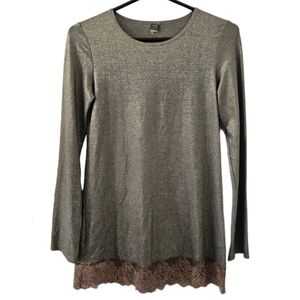 Anthropologie Only Hearts Helena Stuart Metalic  Lace Top